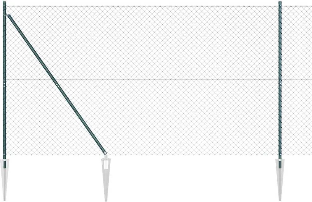 vidaXL Stâlp de gard. Verde 10 x 1,5 m (plasă de 40 x 40 mm)