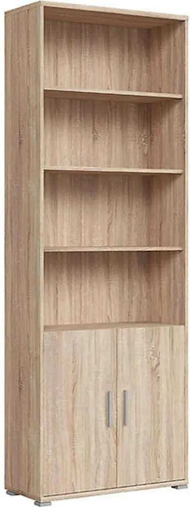 Biblioteca OFFICE, stejar sonoma, PAL laminat, cu 2 usi, 79x35x221 cm