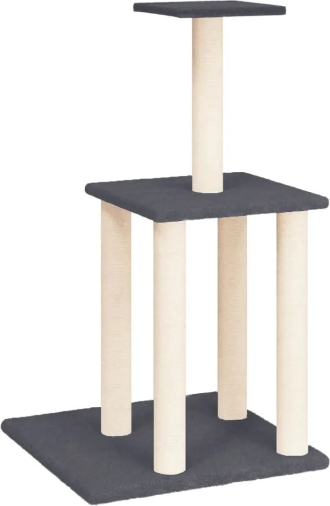 vidaXL Ansamblu de pisici, stâlpi din funie sisal, gri închis, 85,5 cm