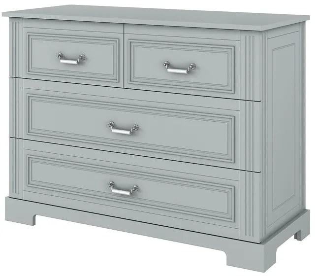 Comoda eleganta Ines gri cu 4 sertare L120 cm