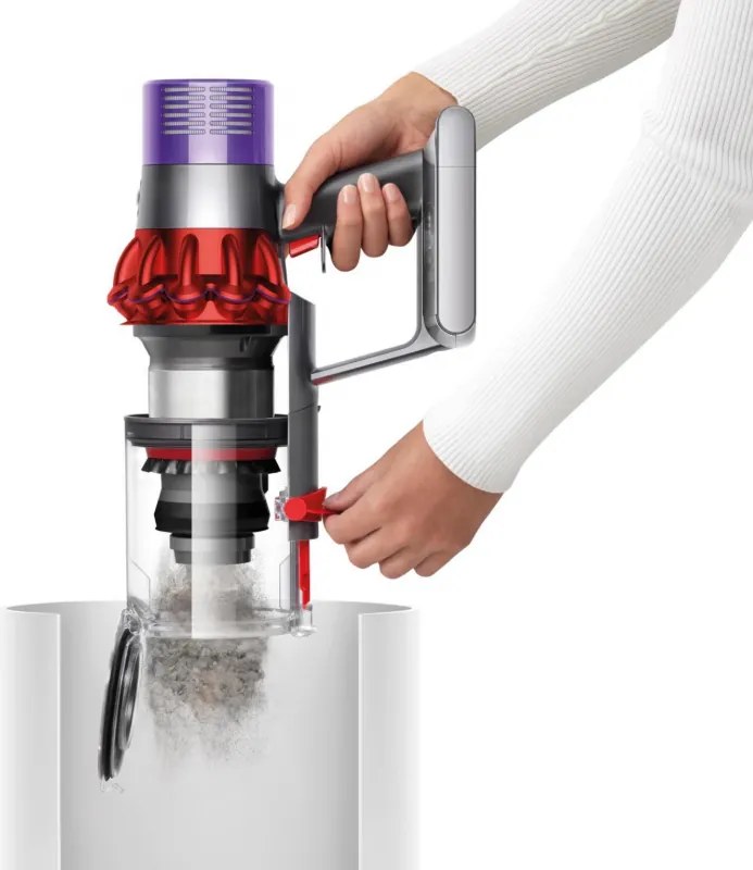 Aspirator vertical Dyson V10 Origin 394464-01, 525W, 151AW, 0.76l, 125000 rpm, 60 min, 3 moduri, Motorbar clar, Nichel/negrit