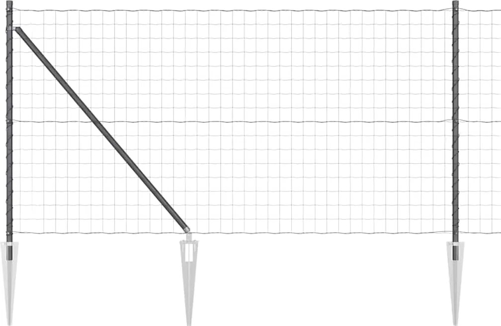 vidaXL Gard cu Stâlp Gri 1 x 25 m Oțel