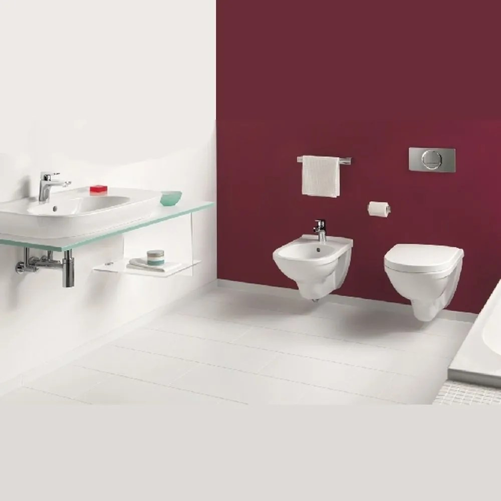 Set vas Wc suspendat rimless cu capac soft close si bideu Villeroy  Boch, Novo