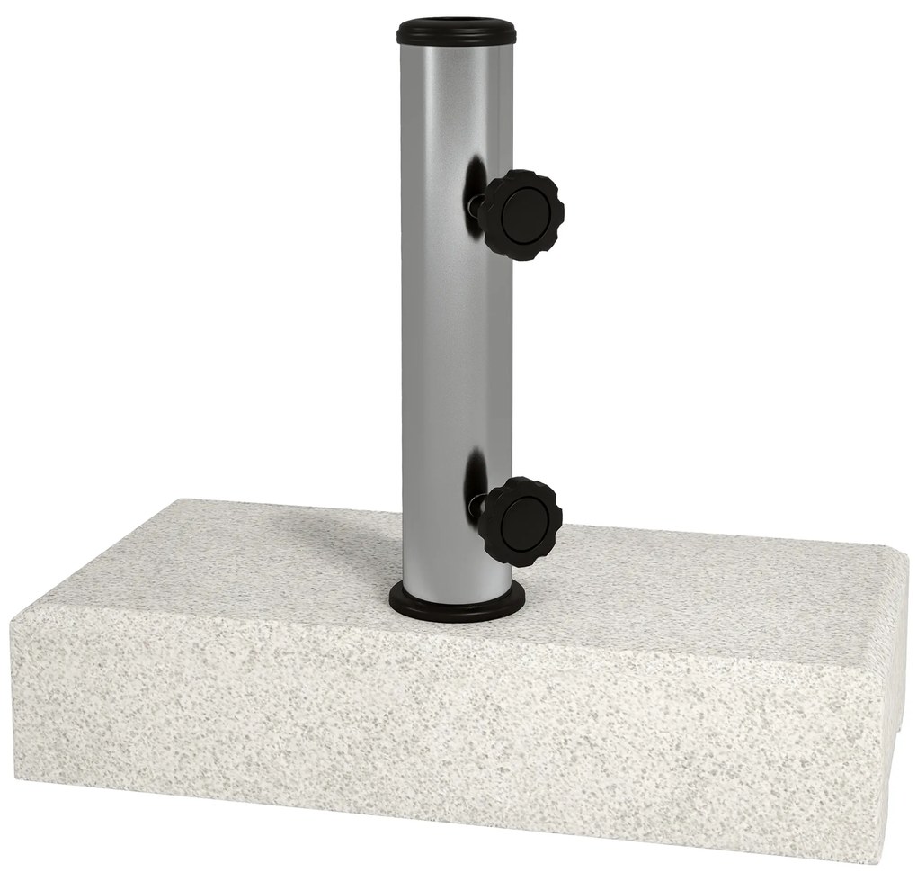 Outsunny Baza Umbrelă Gradină 25kg Granit Oțel Inoxidabil pentru Stâlpi Ø32-48mm | Aosom Romania