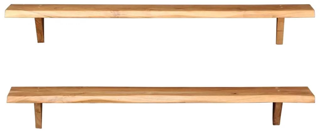 247929 vidaXL Rafturi de perete, 2 buc., 120x20x16 cm, lemn masiv de acacia