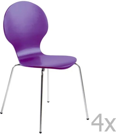 Set 4 scaune Actona Marcus Dining Chair, violet