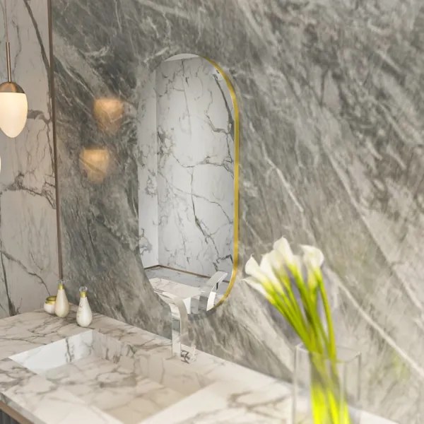 Oglindă de perete RIORS 85x45 cm auriu