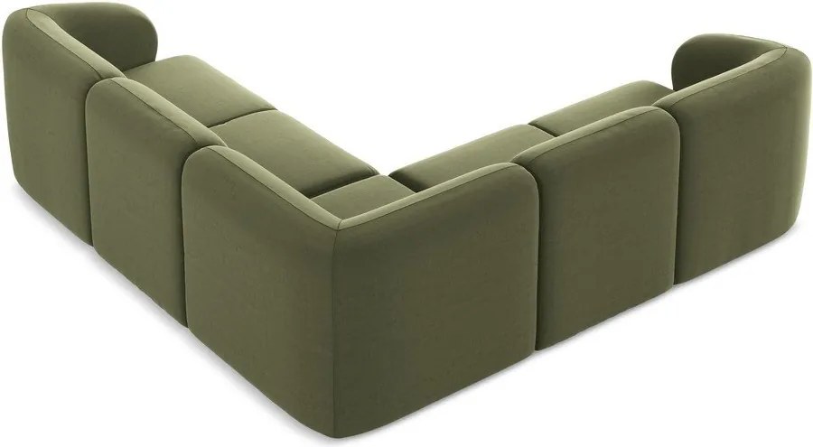 Colțar verde cu tapițerie din catifea Lani – Makamii