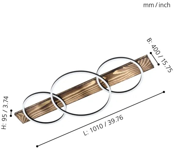 Plafonieră LED BOYAL 2xLED/12W/230V + LED/12W Eglo 99413