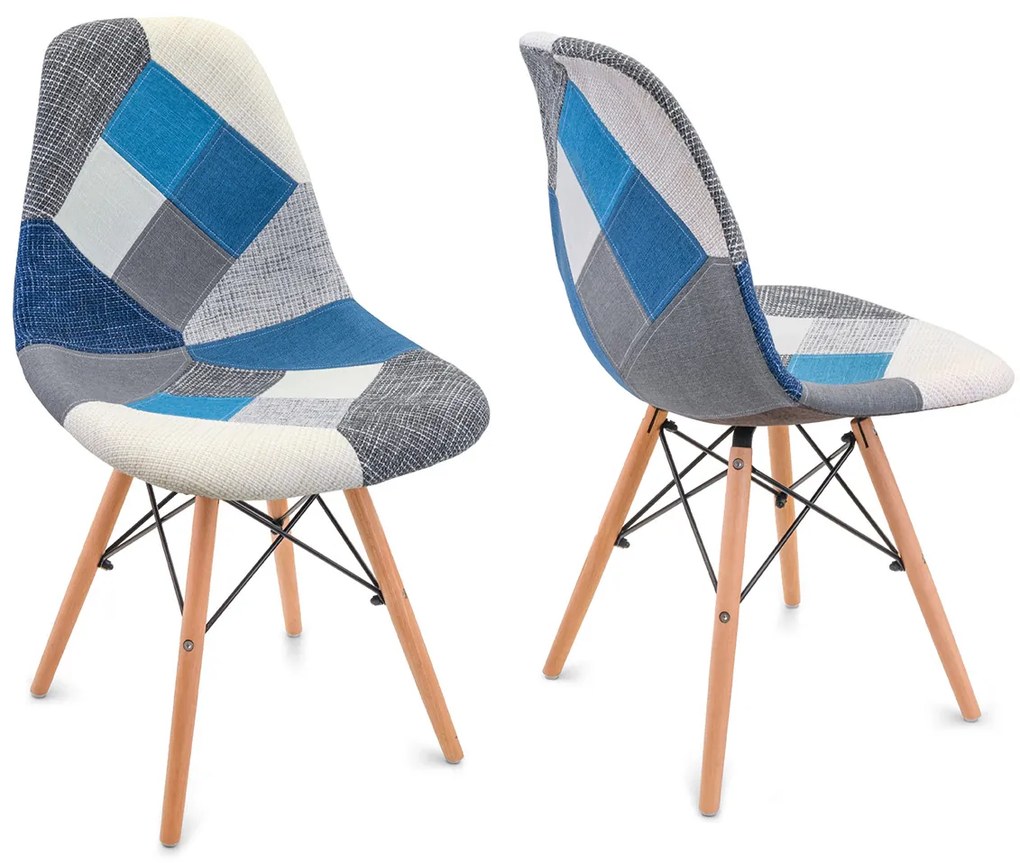 Scaune de sufragerie 4buc patchwork, Wave
