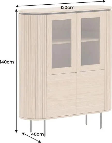 Vitrina cu furnir de stejar ATELIER 140cm