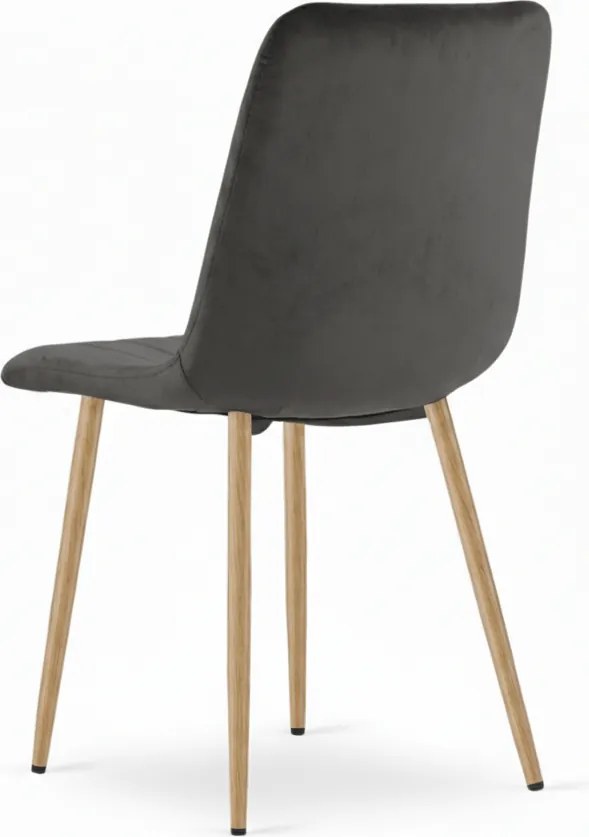 Scaun din catifea LAVA GRAPHITE GRAY, gri inchis
