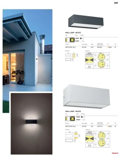 Redo 90154 - Aplică perete exterior LED LAMPRIS 1xLED/12W/230V IP65