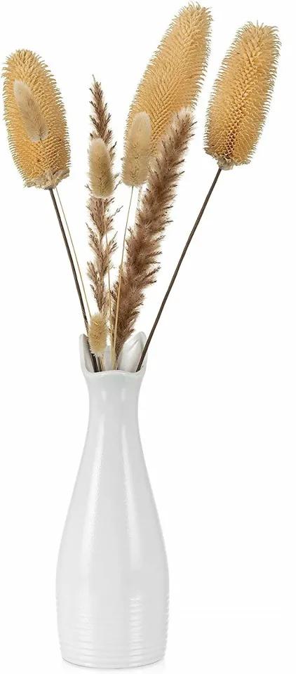 Vaza decorativa din ceramica Sfeexun, alb, 23.5 cm