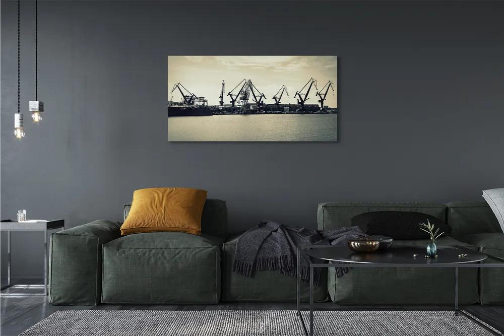 Tablouri canvas Gdańsk macarale Shipyard râu