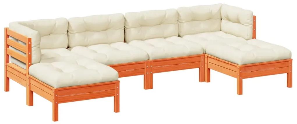3299571 vidaXL Set mobilier de grădină cu perne, 6 piese, lemn masiv de pin