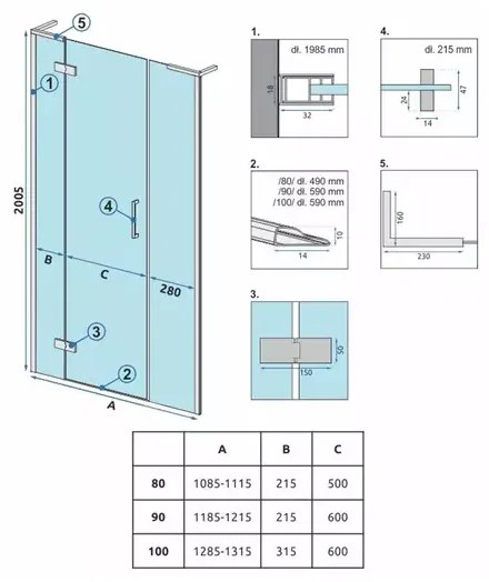 Usa de nisa batanta Rea Hugo 130 cm sticla 6 mm auriu periat