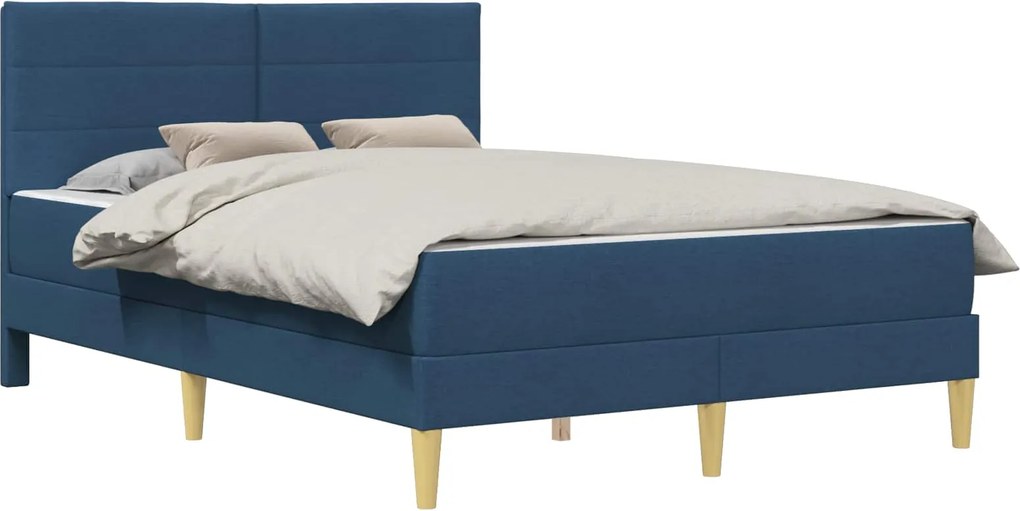 vidaXL Cadru de pat albastru 140 x 190 cm Poliester