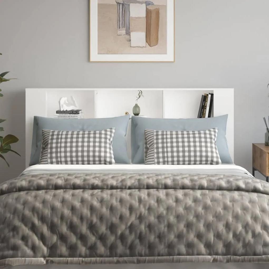 Tăblie de pat cu dulap, alb, 180x18,5x104,5 cm