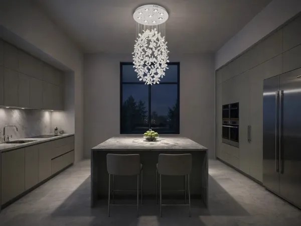 Plafonieră cu cristale LED SAMOA LED/30W/230V Ø 40 cm crom lucios + telecomandă
