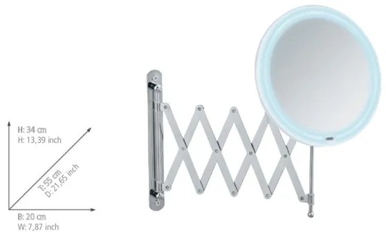 WENKO 24102100 - Oglindă BARONA 20 x 34 cm, crom lucios