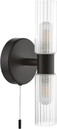 Där Lighting BOL0922 - Aplica de perete pentru baie BOLTON 2xG9/5W/230V IP44 neagră