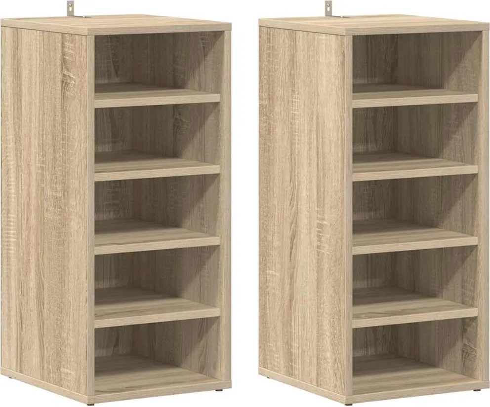 vidaXL Pantofare, 2 buc., stejar sonoma, 31,5x35x70 cm, PAL