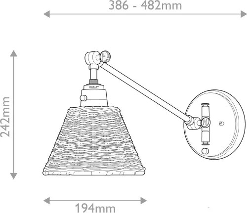 Hinkley ARTI - Aplică de perete cu spot HK-ARTI-1W-HB-NR, 1xE27/60W/230V, auriu/maro