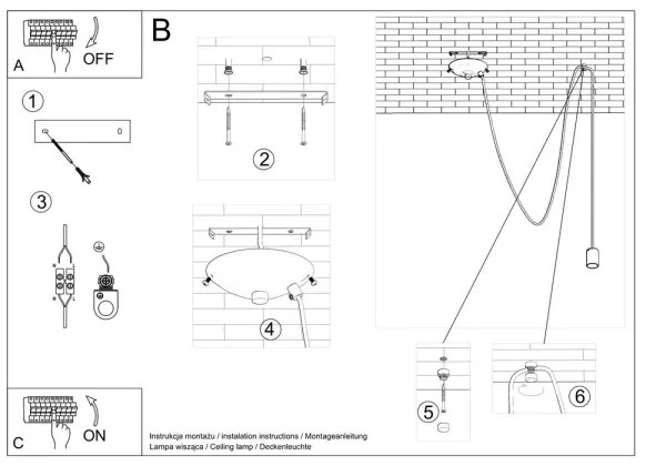 Lustră pe cablu EDISON 1 1xE27/60W/230V negru