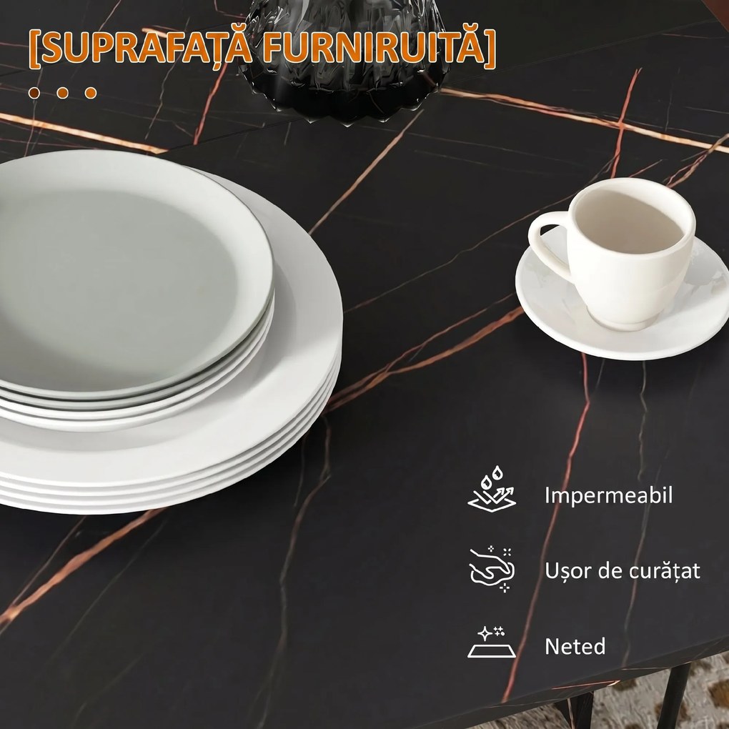 HOMCOM Masă Pliabil Multifuncțional Con Roți E 2 Extensii In Lemn 120x80x73cm | Aosom Romania
