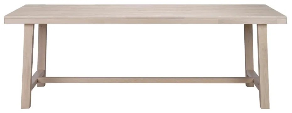 Masă de dining din lemn de stejar lăcuit Rowico Brooklyn, 220 x 95 cm, mat