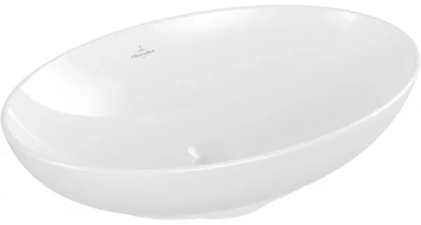 Lavoar pe blat, Villeroy&amp;Boch Loop&amp;Friends, material TitanCeram, 56x38cm, fara preaplin, Alb Alpin, 4A470101