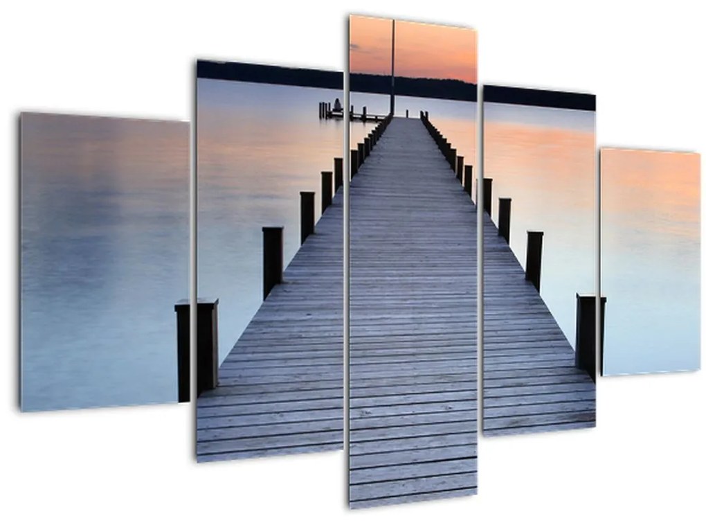 Tablou - Ponton de la Lacul Starnberger, Bavaria, Germania (150x105 cm)