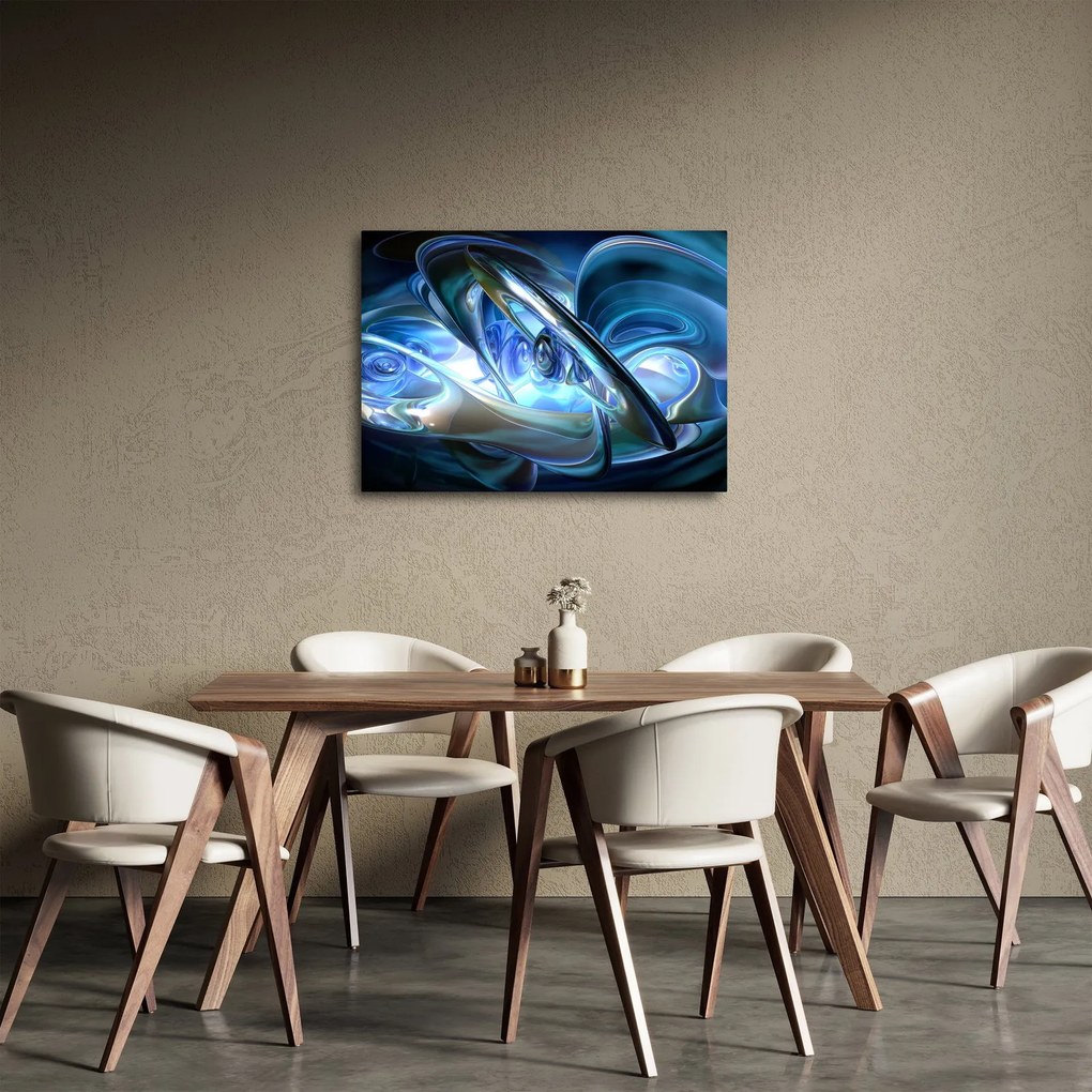 Tabloul fractalilor în albastru (70x50 cm)