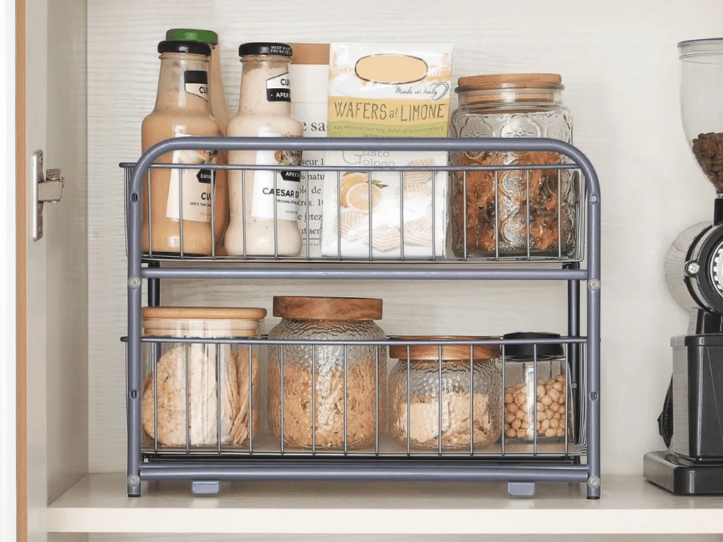 Organizator cu cosuri detasabile SOLIDO stivuibil, gri