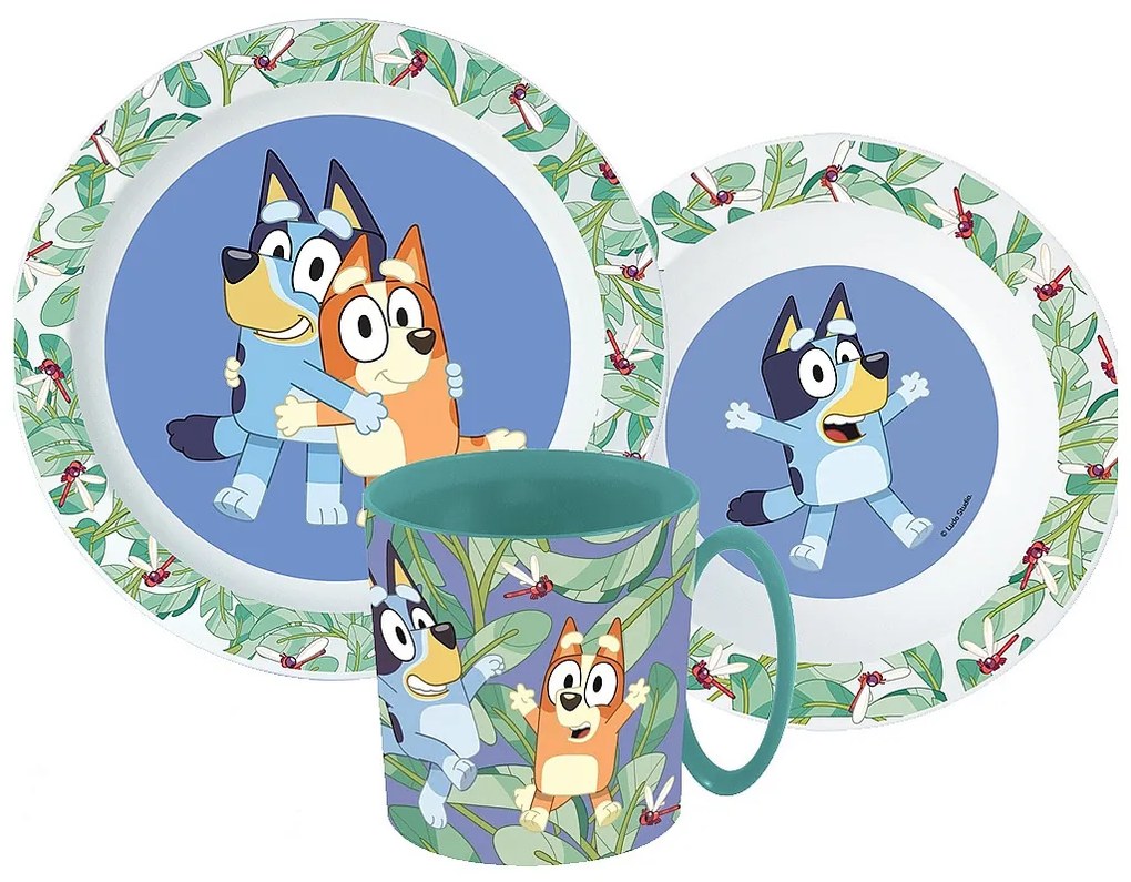 Bluey Leaves set de vase, set de plastic micro cu cană 265 ml
