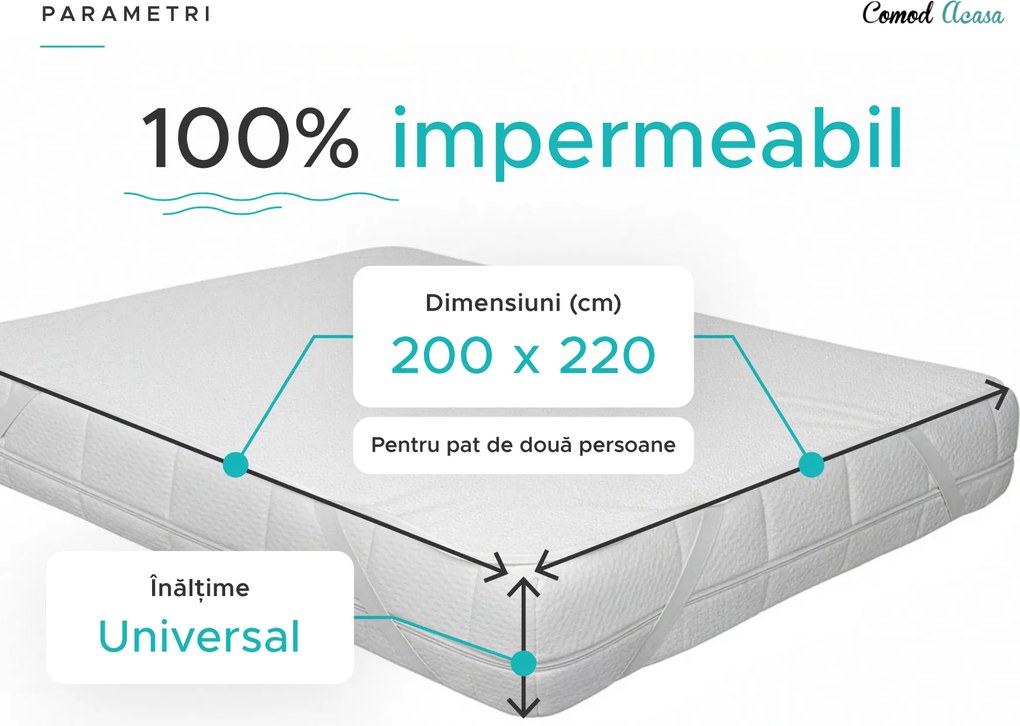 Protectie saltea impermeabila FROTIR 220 x 200 cm