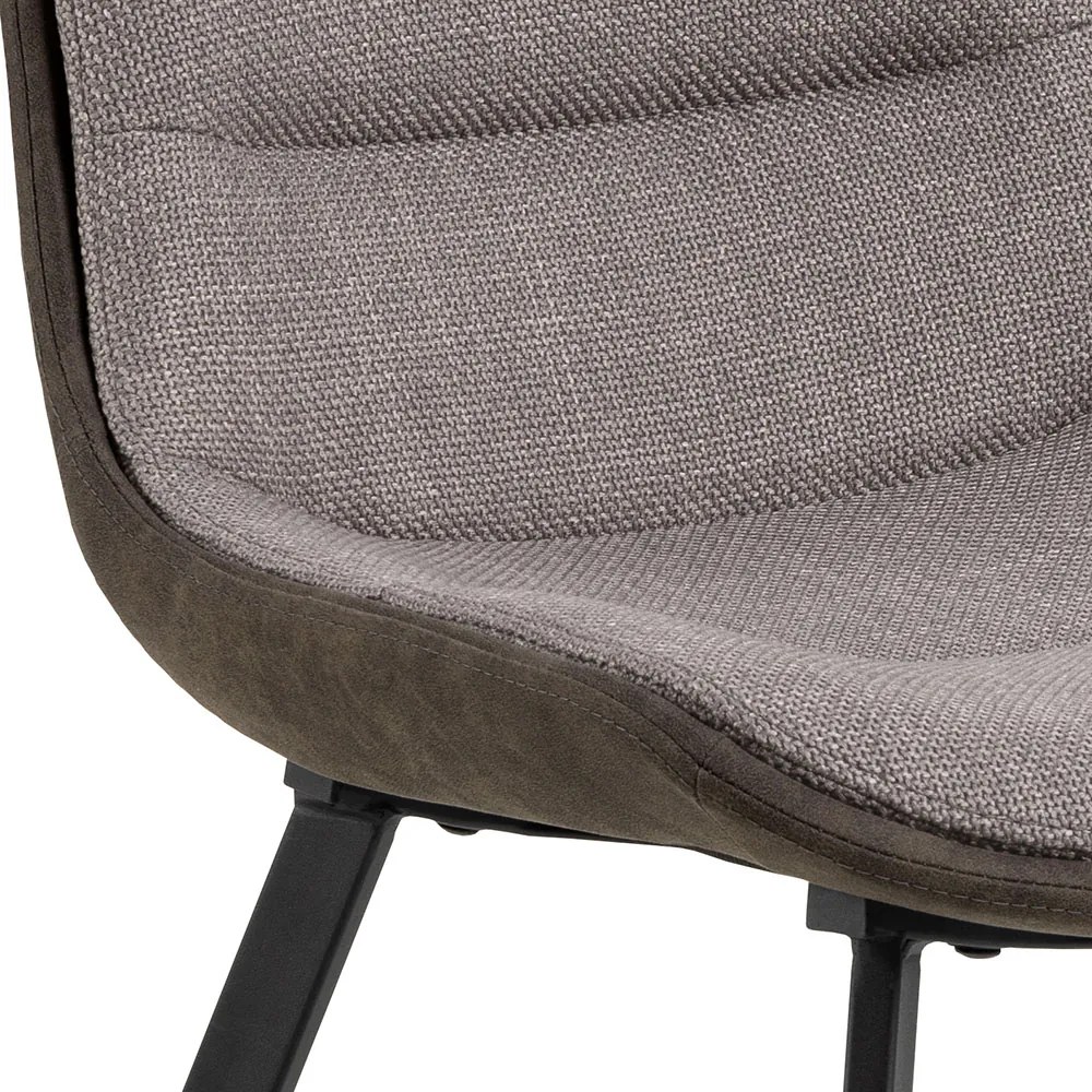 MAZZONI EXPORT IDA Taupe Gri Deschis/Antracit Maro (material Basel 34/Preston 96) - SCAUN TAPIȚAT MODERN PENTRU SALON/SUFRAGERIE LOFT