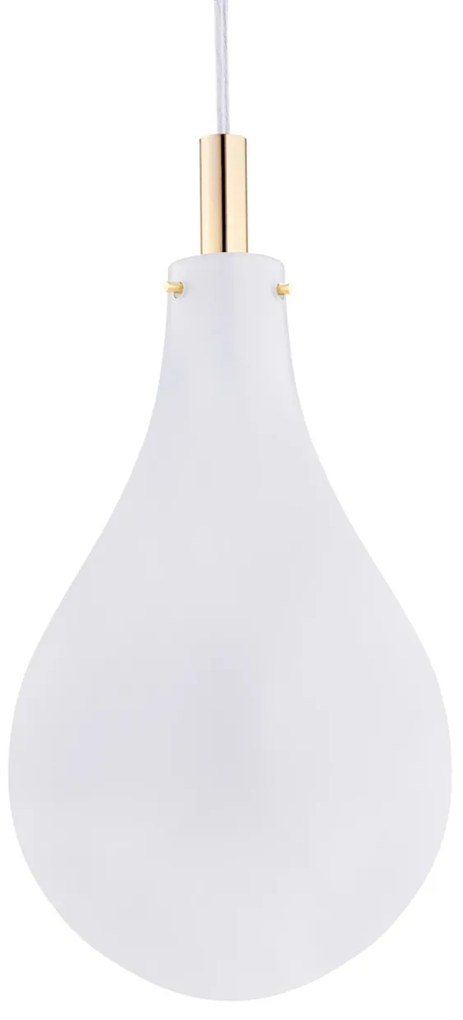 Pendul sticla design decorativ OAKLAND alb/auriu