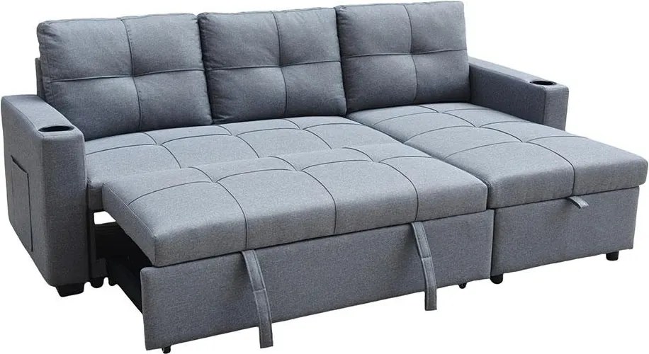 Colțar extensibil Avenberg KENDRA, cu spațiu de depozitare, antracit
