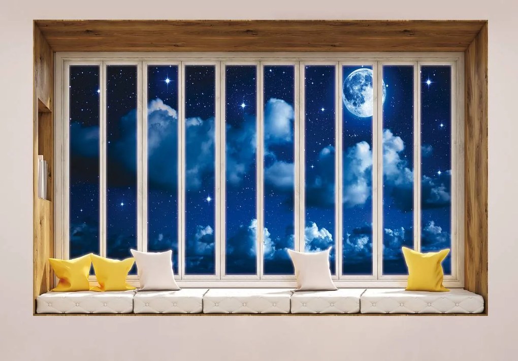 Fototapet - Cerul nocturn în geam (152,5x104 cm)