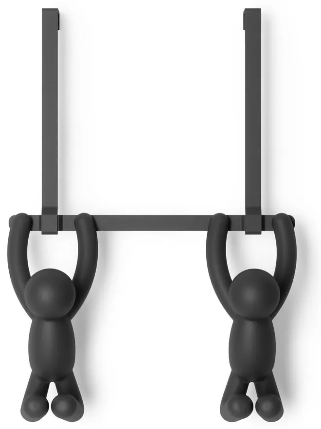 Cuier de ușă negru din plastic 22 cm Buddy – Umbra