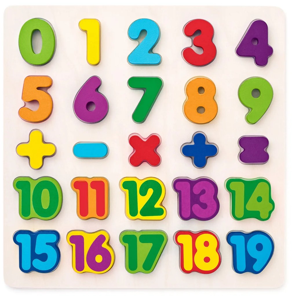 Puzzle din lemn - Matematica, numere