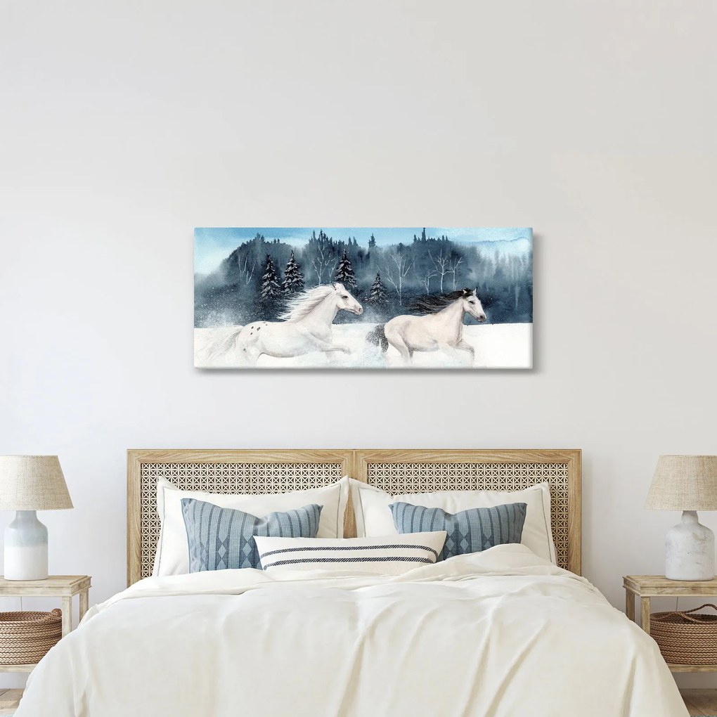Tablou cu caii pictați (120x50 cm)