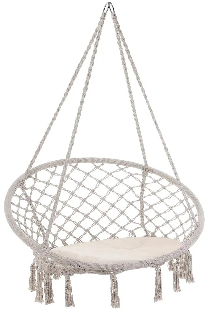 Jurhan Scaun suspendat BOHO cu perne, Ø61cm, bej