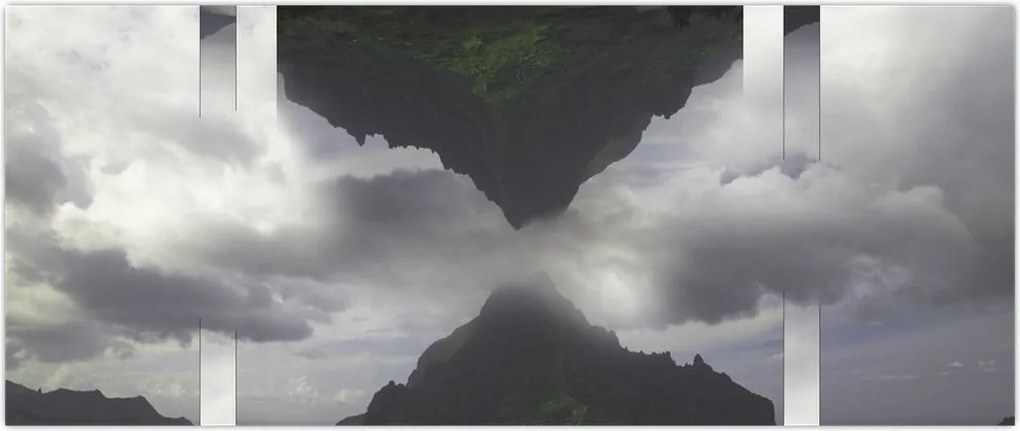 Tablou - Munții din Islanda, colaj geometric (120x50 cm)