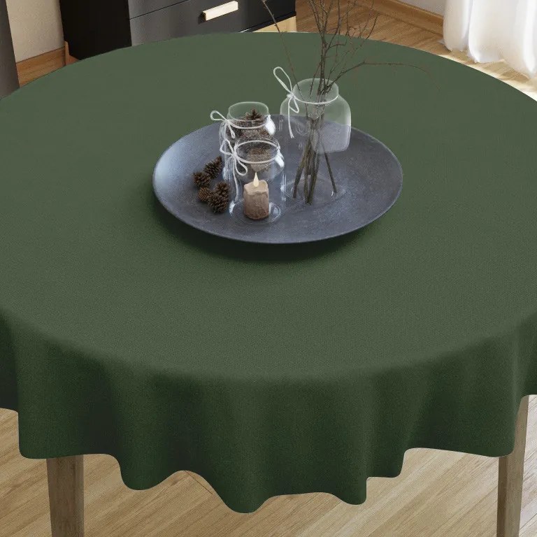 Goldea față de masă decorativă - uni verde închis - rotundă Ø 70 cm