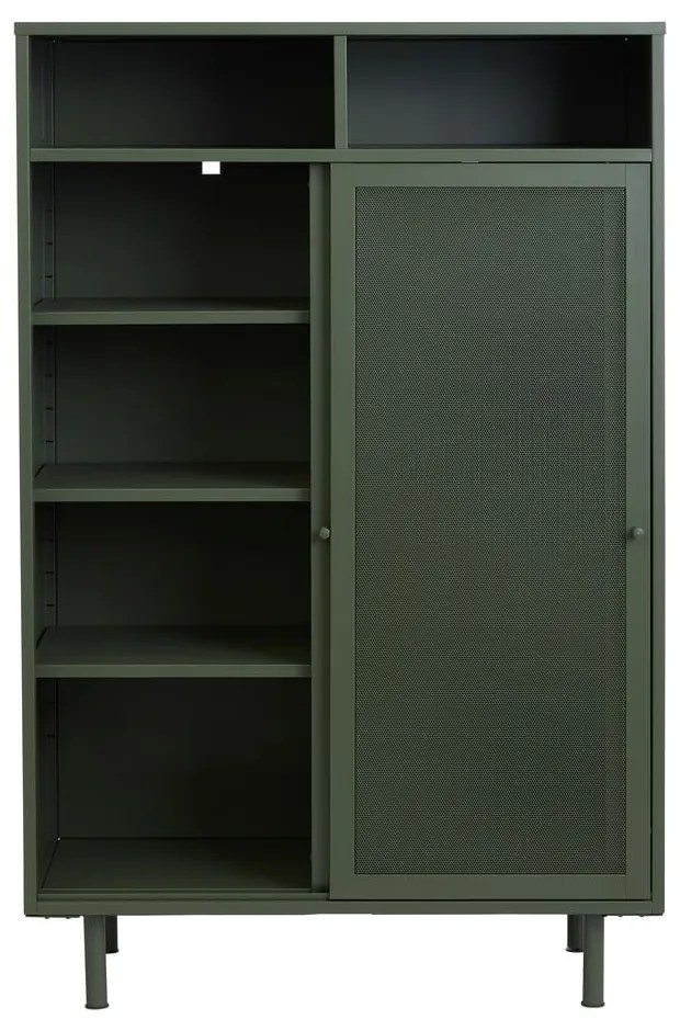 Dulap verde închis din metal cu ușă glisantă 90x140x40 cm Veep – Unique Furniture
