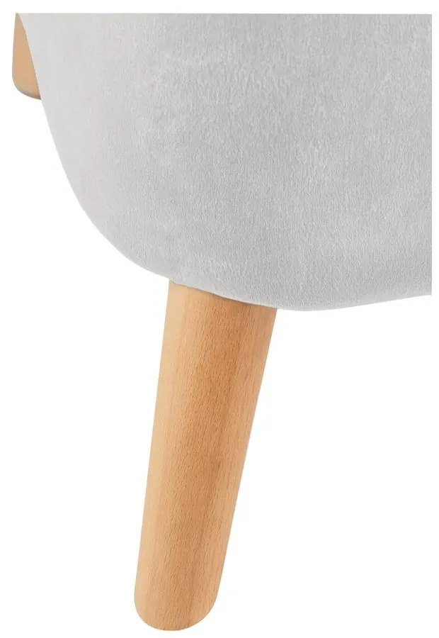 Taburet gri deschis cu tapițerie din catifea – Wenko