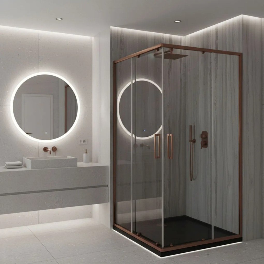 Cabina de dus Rea City 80x100 Brush Copper